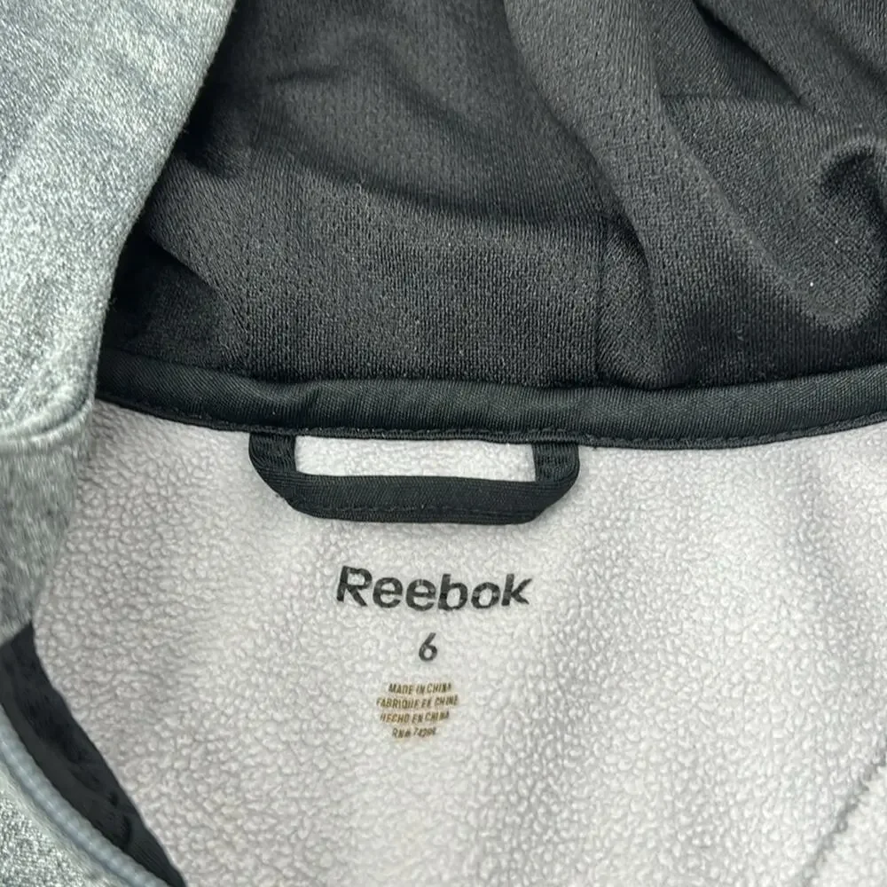 Reebok Boys Gray & Black Full Zip Hoodie with 2 Pockets Size 6